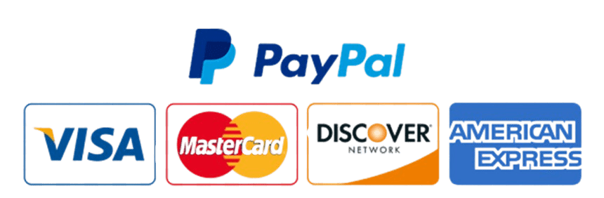Visa, MasterCard, Discover, American Express et PayPal